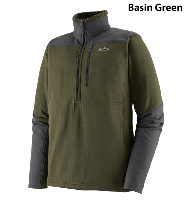 Patagonia R1 Long Sleeved Fitz Roy Quarter Zip Basin Green Patagonia R1 Long Sleeved Fitz Roy Quarter Zip Basin Green